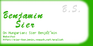 benjamin sier business card